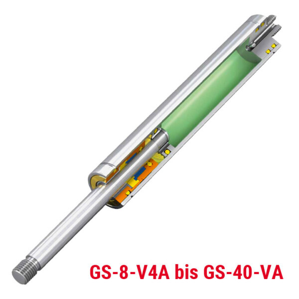 Gasdruckfeder GS-8-VA bis GS-40-VA, Querschnitt Produkt (grafische Darstellung)