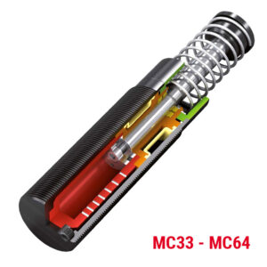 Industriestoßdämpfer MC33 - MC64, Querschnitt Produkt (grafische Darstellung)
