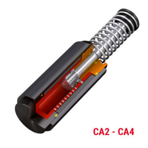 Industriestoßdämpfer schwer CA2 bis CA4, Querschnitt Produkt (grafische Darstellung)