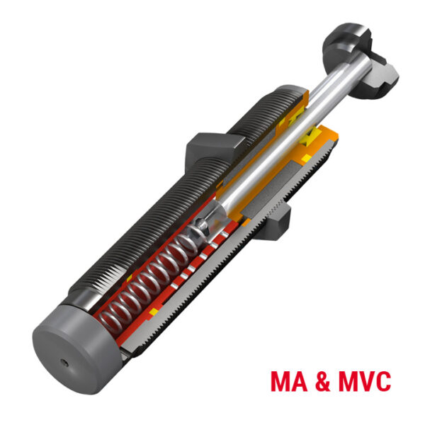 Vorschub-Ölbremse MA, MVC, Querschnitt Produkt (grafische Darstellung)