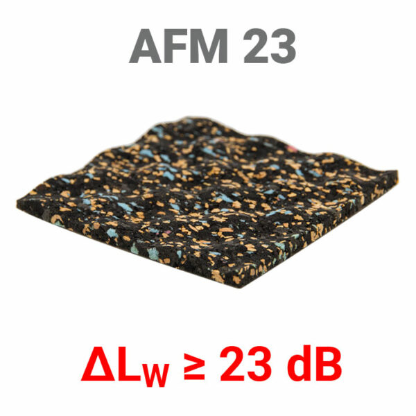 AFM 23 mit Trittschallverbesserungsmaß 23 dB nach ISO 717-2.