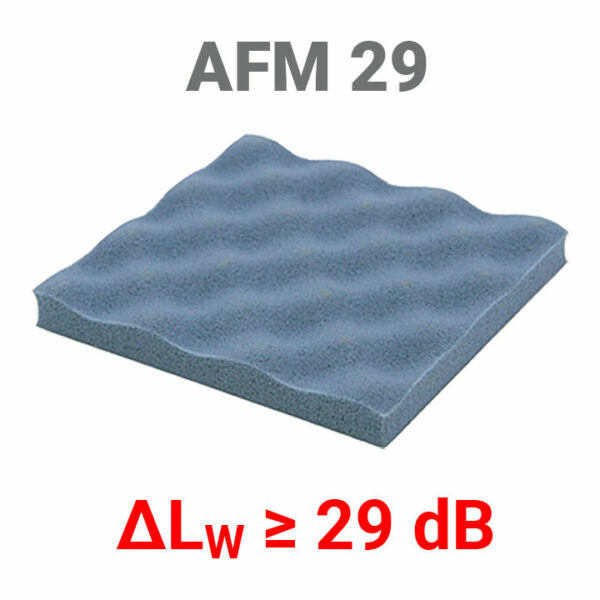 Trittschallschutz AFM 29 mit Trittschallverbesserungsmaß 29 dB nach ISO 717-2.