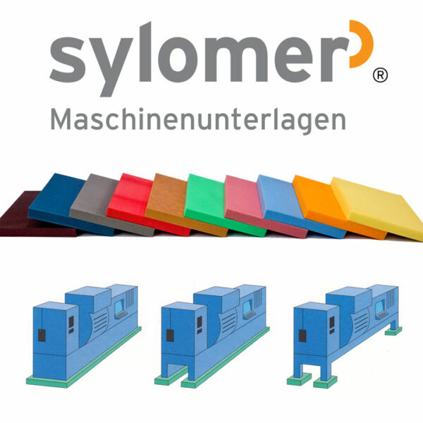 MaschinSylomer-Maschinenunterlagenenunterlagen aus Sylomer, Sylomer, Dämpfung, Vibrationsdämpfung, Polyurethanelastomer